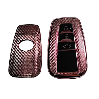 Чохол для ключа Toyota, рожевий карбон