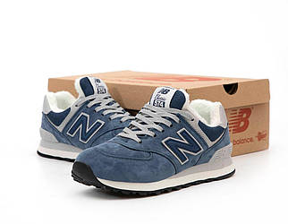 Чоловічі зимові сині Кросівки New Balance 574