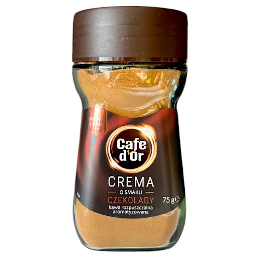 Розчинна кава Cafe d'Or Crema зі смаком шоколаду 75 грамів у скляній банці, фото 1