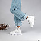 Жіночі зимові черевики білого кольору, фото 3