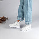 Жіночі зимові черевики білого кольору, фото 4