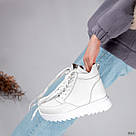 Жіночі зимові черевики білого кольору, фото 5