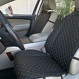 Накидка на сидіння автомобіля Volkswagen VW з Екошкіри 1 передня Чорна Чохол на сидіння Volkswagen Преміум+, фото 6
