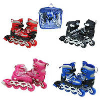 Ролики дитячі  розмір 29-33, колеса зі світлом чорні [tsi249266-TSI], фото 2