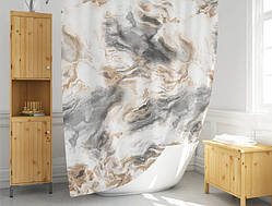 Шторка 240*200 см для ванної кімнати тканинна з декором Мармур Туреччина
