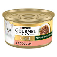 Популярний! Консерви для котів Purina Gourmet Gold Соковита насолода з лососем 85 г (8445290823373) - Краща якість тільки на