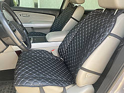 Накидки для автомобільних сидінь Volkswagen Caddy з Екошкіри Повний комплект Преміум+ Чорні чохли на сідушки