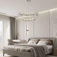 Підвісна яскрава кришталева люстра NO 4-800+600 CH