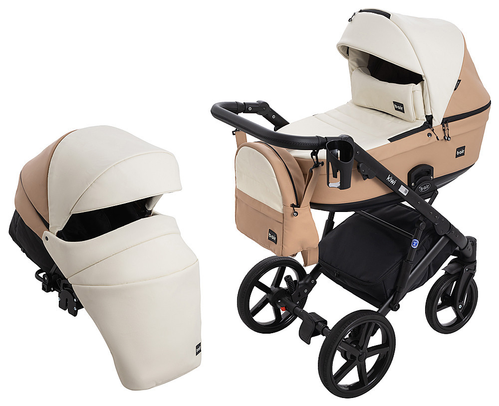 Коляска 2 в 1 Bair Kiwi ECO BK-55/24 світло-бежевий / карамель, фото 1