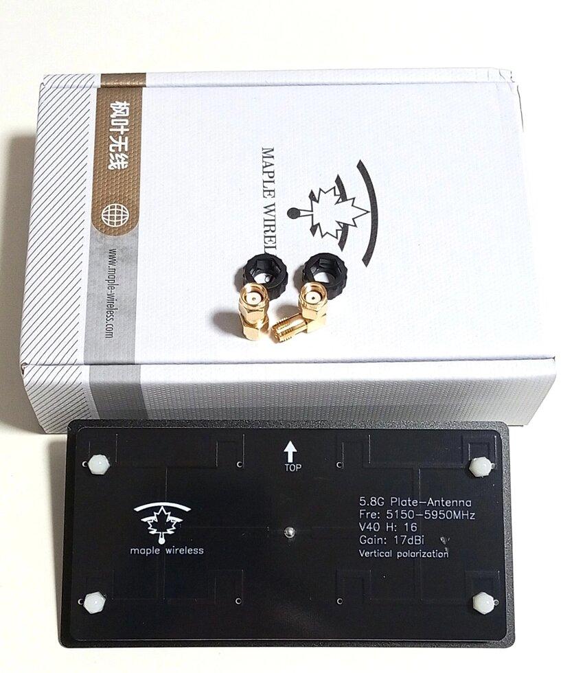 Антена 5.8G 17 dBi 50 Вт пластинчаста Maple Wireless RP-Manual, For FPV Monitor