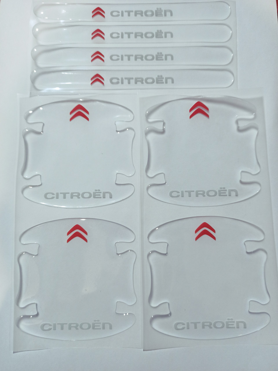 Силіконові наклейки під ручки + на ручки Citroen, фото 1