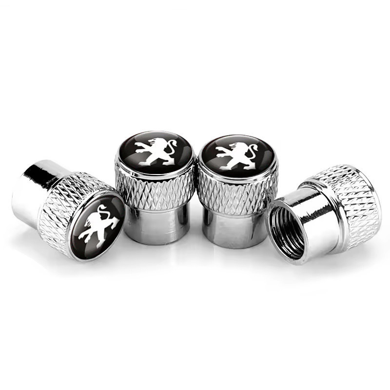 Ковпачки на ніпель для Пежо Alitek Rif Metal Silver Peugeot (4 шт.), фото 1