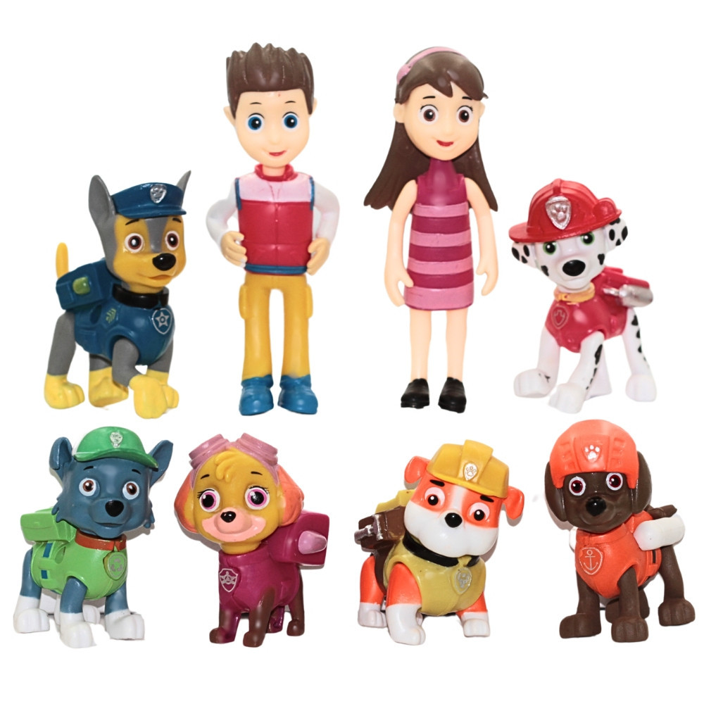 Набір фігурок Щенячий патруль 8в1: Скай, Чейз, Маршалл, Рокі, Здоровань, Зума, Райдер, Кейті, 6-10 см, фото 1