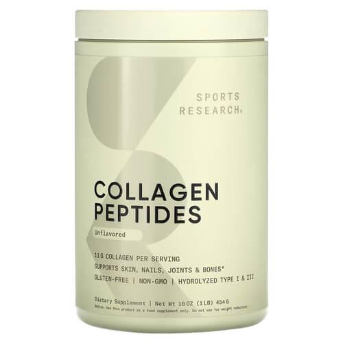 Sports Research Collagen Peptides 454 грам, Без змаку