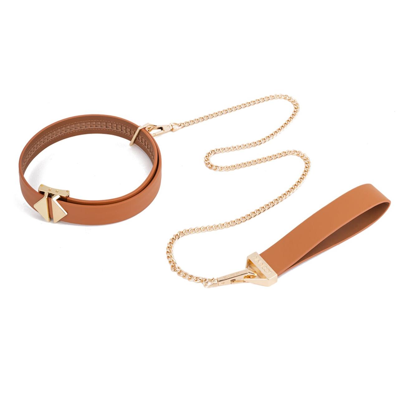 Повідець LOCKINK Tied Collar with Leash Set - Brown, фото 1
