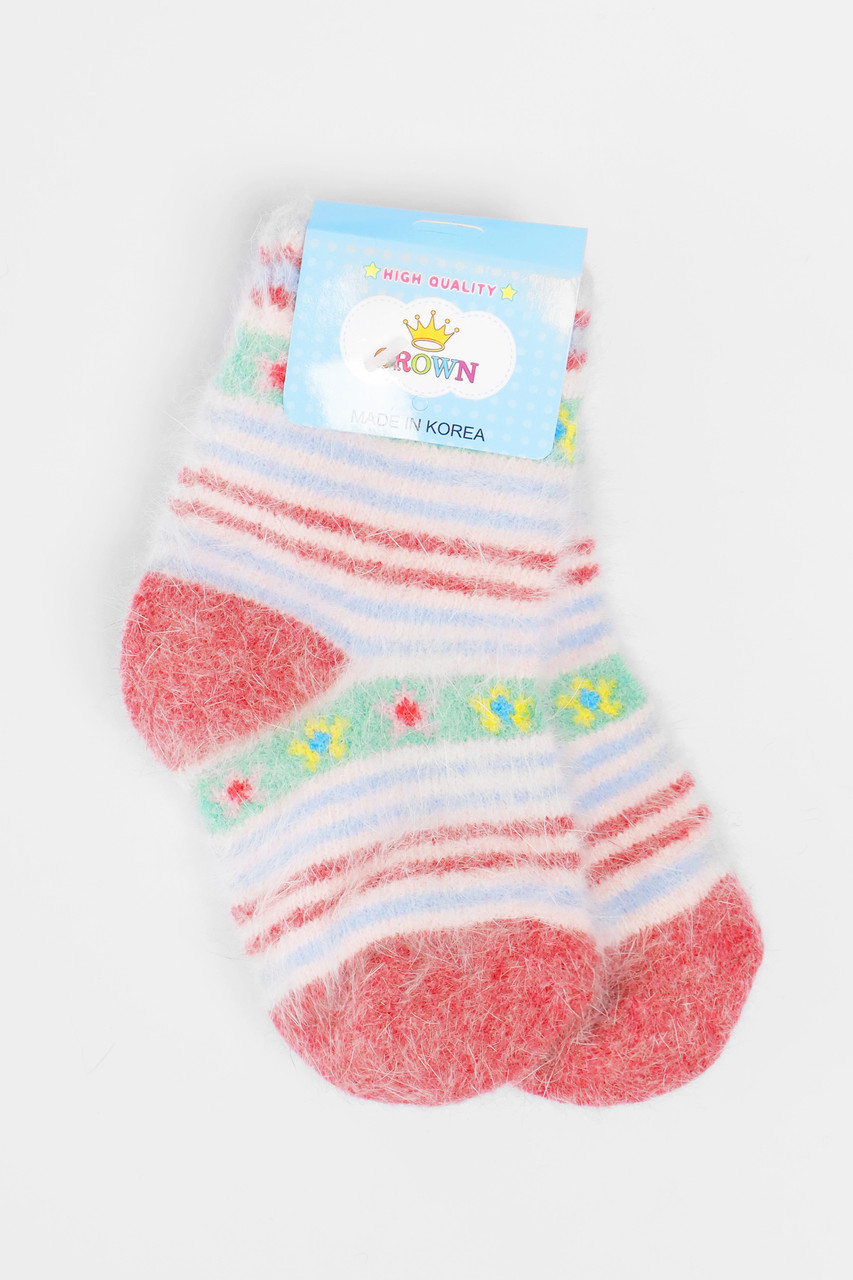 Шкарпетки дитячі ангорові червоного кольору з принтом р.S 192440S, фото 1