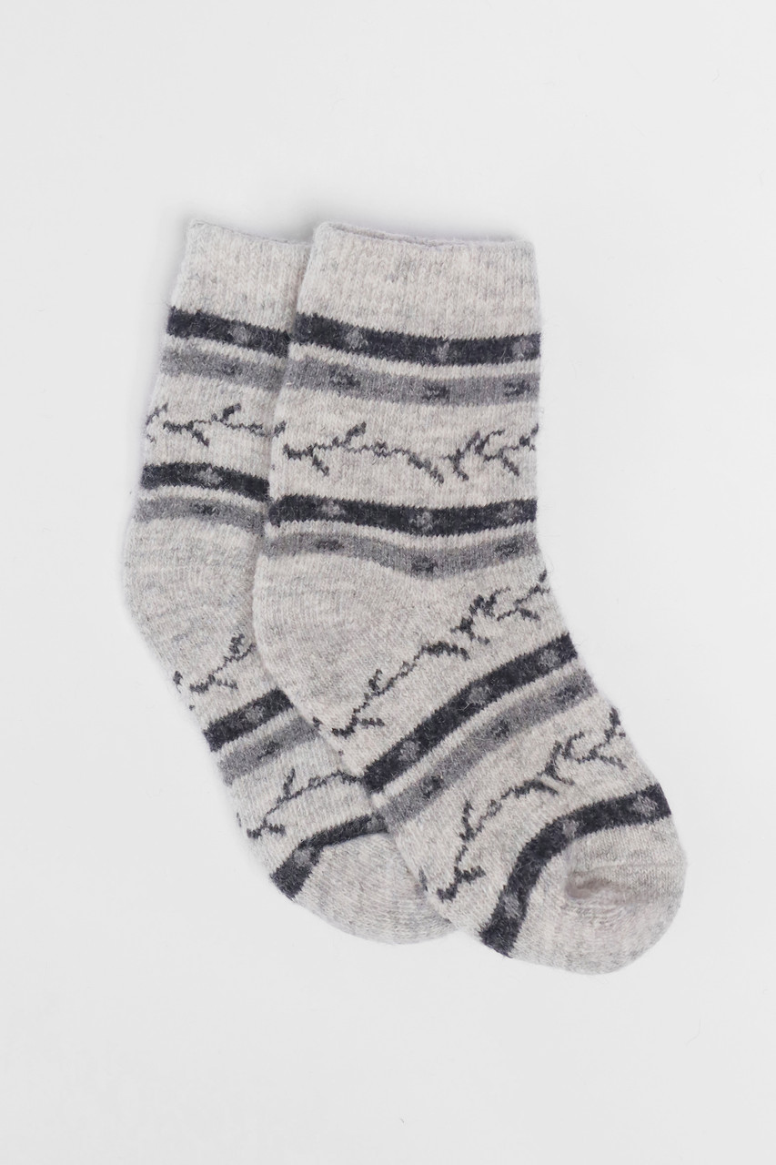 Шкарпетки дитячі теплі світло-сірого кольору з принтом р.1-2 192451S, фото 1