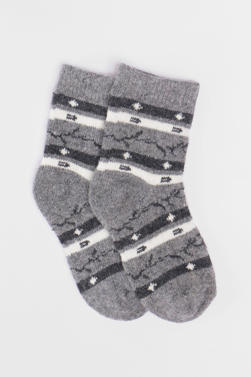 Шкарпетки дитячі теплі сірого кольору з принтом 192453S, фото 1