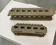 Цівка на АК 47/74 DLG TACTICAL (DLG-099-beige) полімерна, колір Койот, 2 планки picatinny з кріпленням M-LOK, фото 2