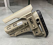 Приклад (база) DLG TBS COMPACT DLG-130-052-beige, Койот, Mil-Spec, з високим підщічником 4 см, антабки, фото 2