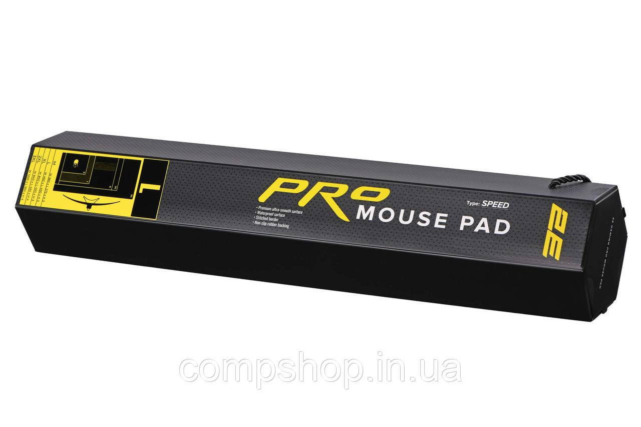 Ігрова поверхня 2E GAMING PRO Speed, L (450x400x3мм), чорний (2E-SPEED-L-BK-PRO) (код 144526)