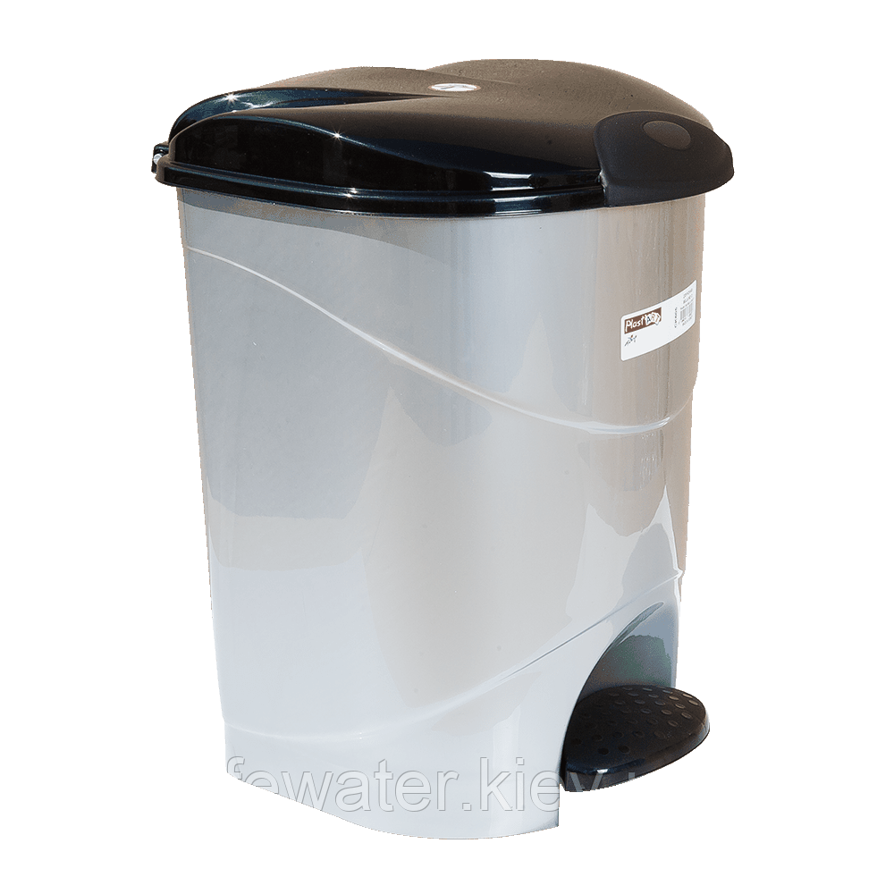 Відро для сміття з педаллю Irak Plastik Bella №2 19л сірий металік, фото 1