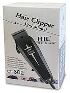 Дротова машинка для стрижки волосся HTC CT-302 Чорна Набір для стрижки волосся та бороди, фото 3