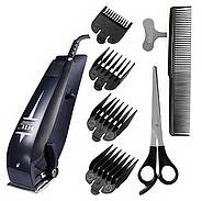 Дротова машинка для стрижки волосся HTC CT-302 Чорна Набір для стрижки волосся та бороди, фото 2