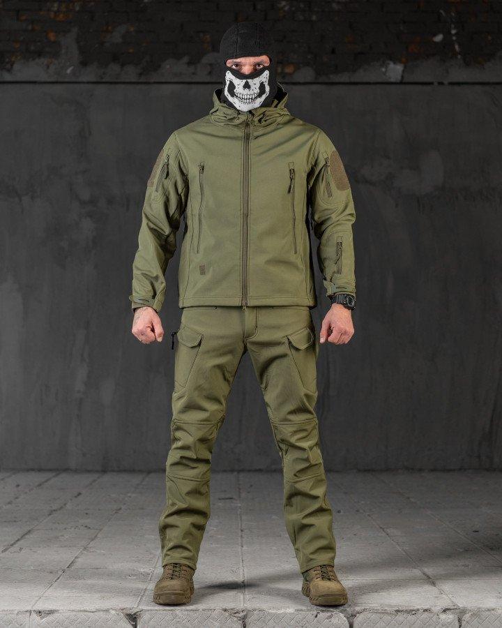 Тактичний костюм софтшов softshell олива ВТ7949