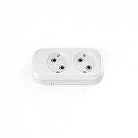 Колодка подовжувача 2 гнізда без заземлення  IP20 10А белая