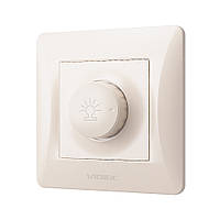 Світлорегулятор поворотний (димер) 600Вт кремовий для ламп розжарювання