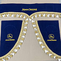 Штори John Deere Джон Дір сині L-210см (ламбрекен лобового скла, куточки бокового скла) John Deere
