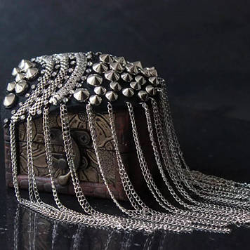 Еполети з ланцюжками, колір Silver, No1 1 пара