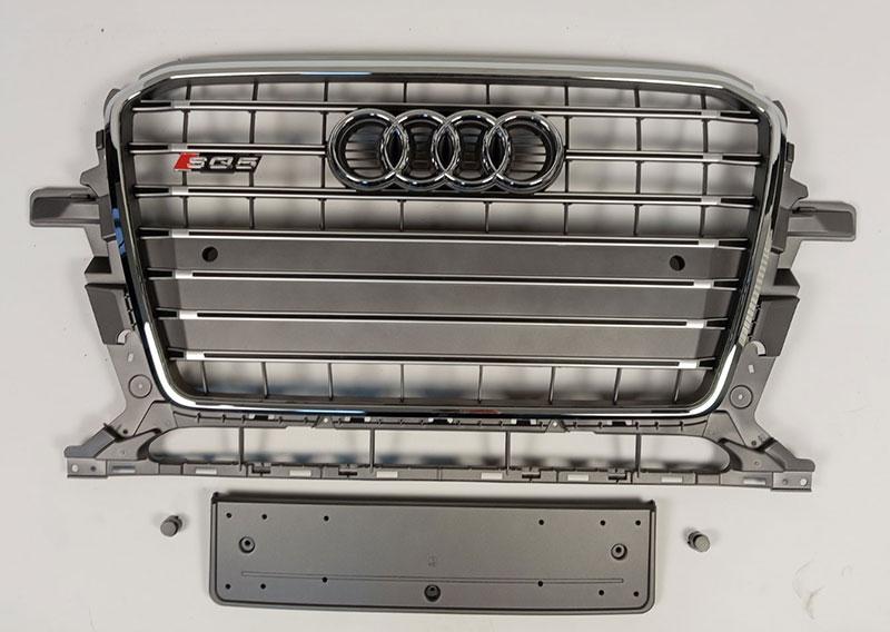 Решітка радіатора Audi Q5 2012-2015 стиль SQ5 (сіра з хромом), фото 1