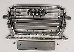 Решітка радіатора Audi Q5 2012-2015 стиль SQ5 (сіра з хромом)