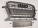 Решітка радіатора Audi Q5 2012-2015 стиль SQ5 (сіра з хромом), фото 2