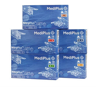 Рукавички нітрилові NitryPlus, розмір XS, сині. Light (50пар)