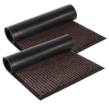 Килимок придверний вологопоглинаючий з кантом Смужка 80х120 см коричневий