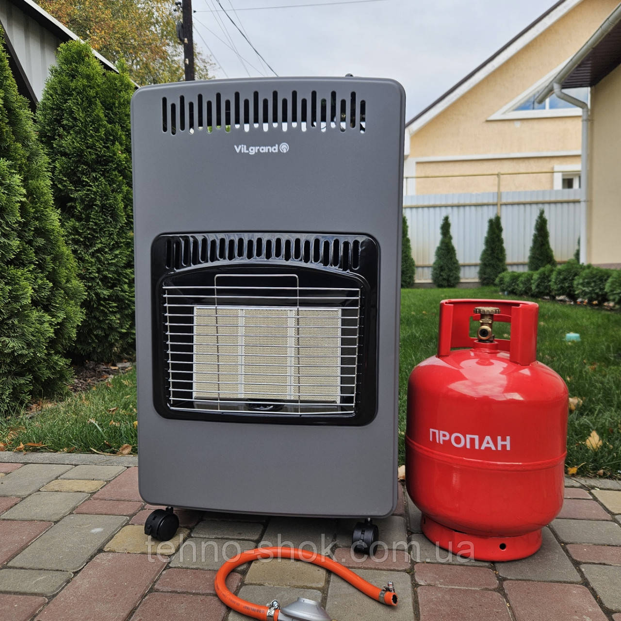 Комплект газовий обігрівач VILGRAND VGH421 + балон 12л, редуктор, шланг