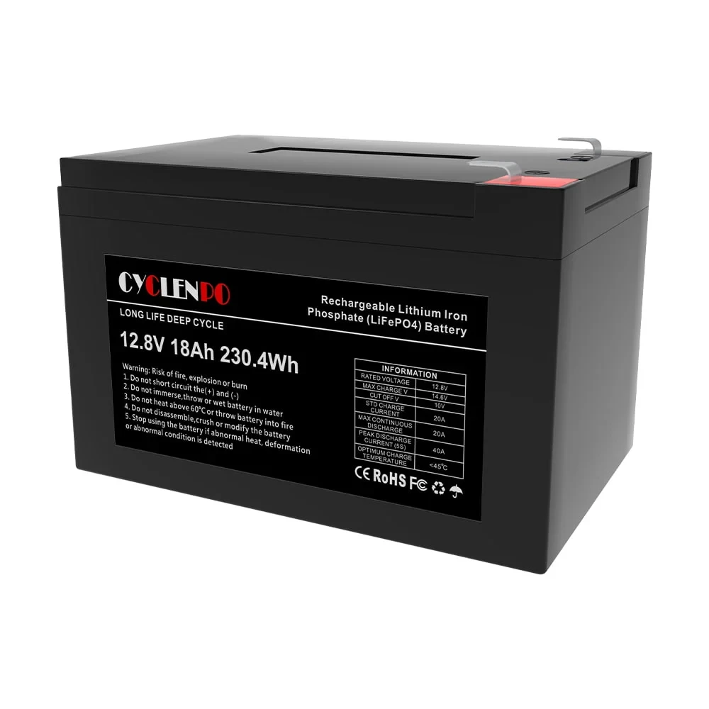 Акумуляторна батарея літій-залізо-фосфатна 12.8В 18Аг Cyclen 12.8V 18AH LiFePo4 (44-00077), фото 1
