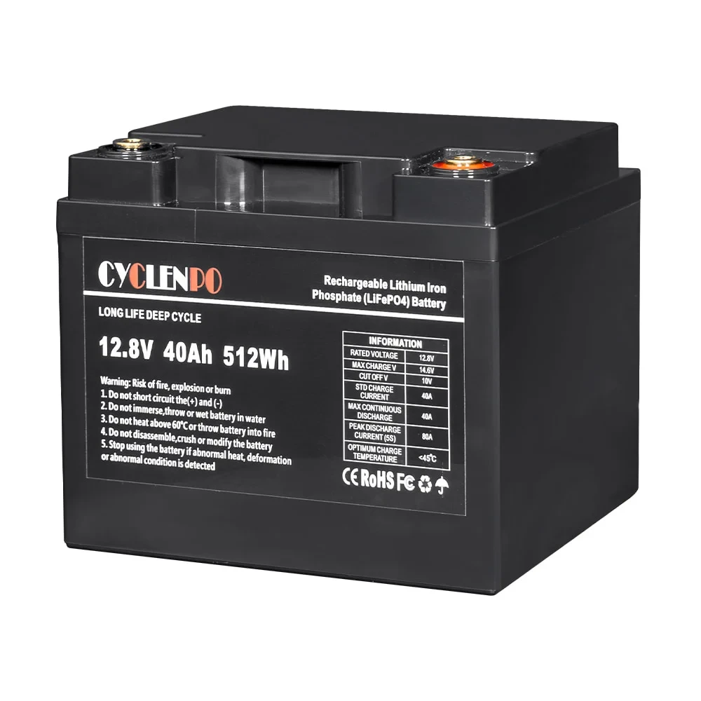 Акумуляторна батарея літій-залізо-фосфатна 12.8В 40Аг Cyclen 12.8V 40AH LiFePo4 (44-00078), фото 1