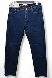 Чоловічі батальні утеплені джинси синього кольору