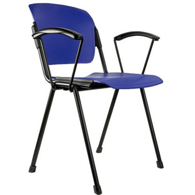 Стілець офісний Era plast arm black пластик K-21 синій (Новий Стиль ТМ)