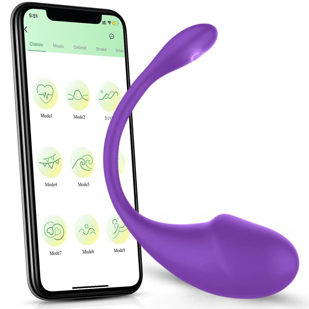 Смарт віброяйце Vibrator APP з додатком. 9 режимів вібрації. Фіолетове