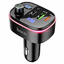 АЗП з FM-модулятором HOCO E62 Fast PD20W+QC3.0 car BT FM transmitter Black, фото 3