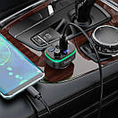 АЗП з FM-модулятором HOCO E62 Fast PD20W+QC3.0 car BT FM transmitter Black, фото 7
