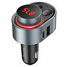 АЗП з FM-модулятором HOCO E72 Alegria PD30W car BT FM transmitter Metal Gray, фото 2