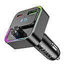 АЗП з FM-модулятором HOCO E81 Fantasy PD30W+QC3.0 car BT FM transmitter Black, фото 3