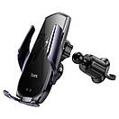 Тримач для мобiльного з БЗП HOCO CA202 Plus Enlightener infrared induction wireless charging car holder(air, фото 3