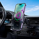 Тримач для мобiльного з БЗП HOCO CA202 Plus Enlightener infrared induction wireless charging car holder(air, фото 7